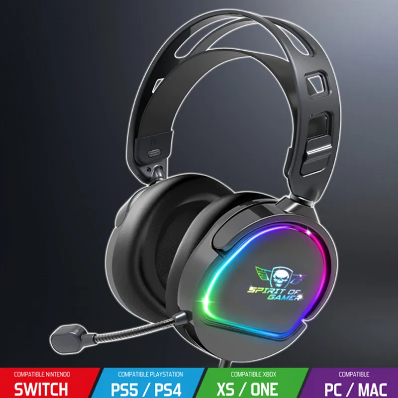 Casque Gaming Spirit Of Gamer Pro H6 Noir 2 Casque Gaming Spirit Of Gamer Pro H6 Noir – Image 2
