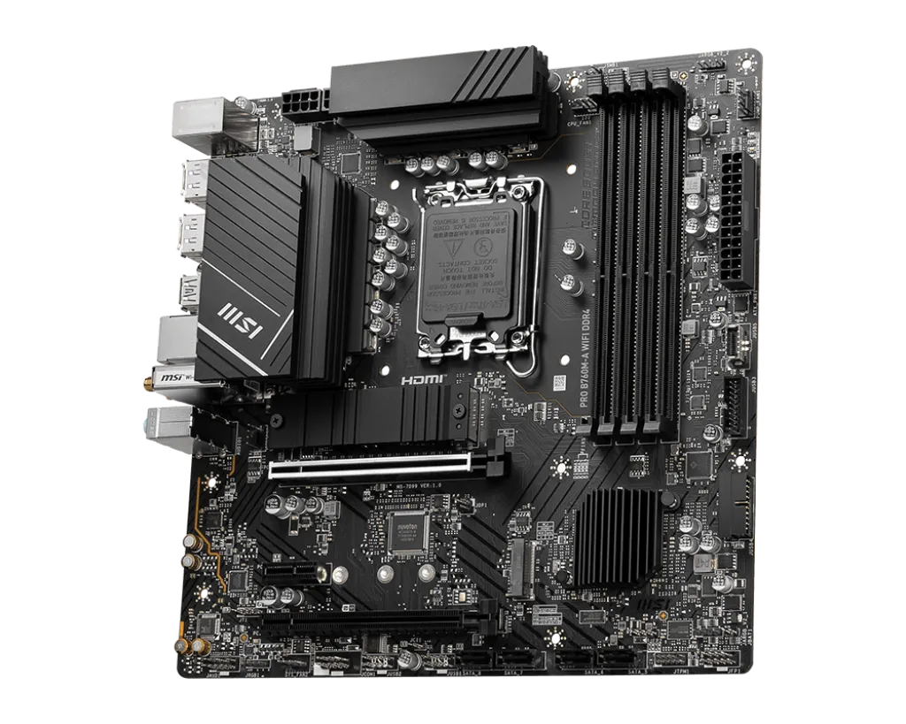 Carte Mère Msi Pro B760M-A Wifi Ddr4 5333 Mhz Micro-Atx 128 Go 2 Msi Pro B760M-A Wifi Ddr4