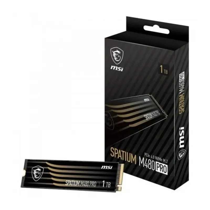 Disque Dur Interne Ssd Msi Spatium M480 Pro Pcie 4.0 Nvme M.2 1To 1 Spatium M480 Pro Pcie 4.0 Nvme M.2 1To