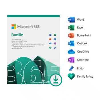 microsoft 365 famille 6 utilisateurs abonnement 1 an