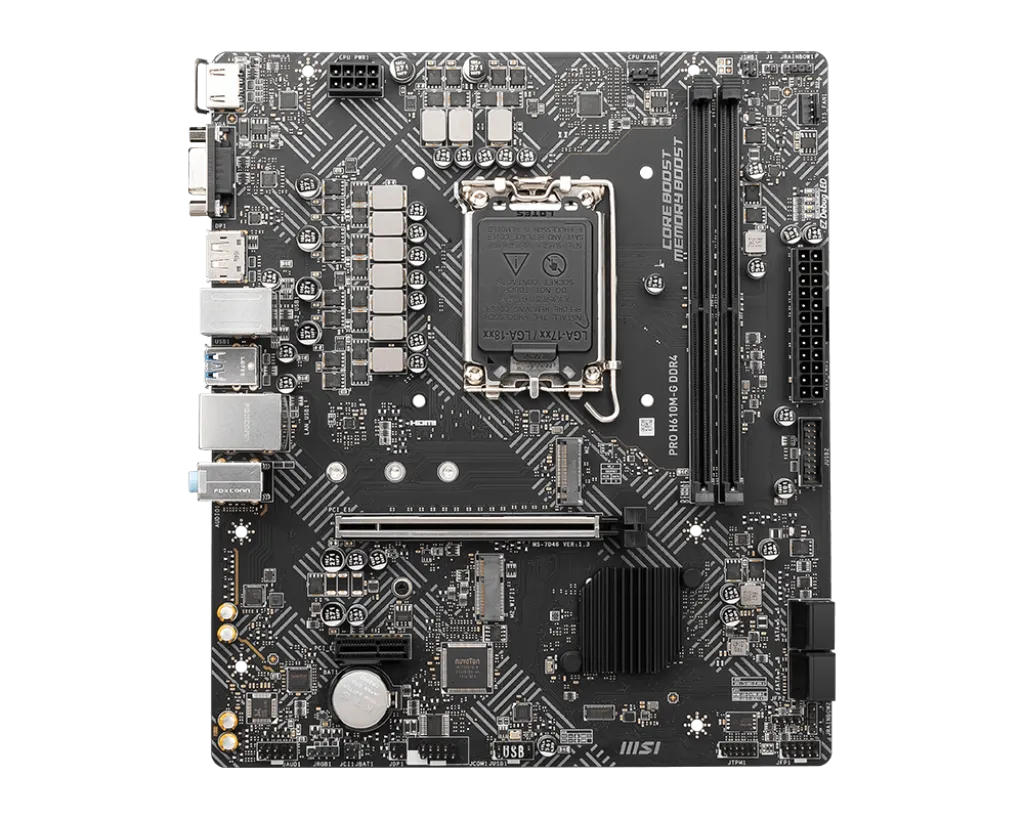 Carte Mère Msi Pro H610M-G Ddr4-3200 Mhz Micro-Atx 64 Go 2 Msi Pro H610M-G Ddr4
