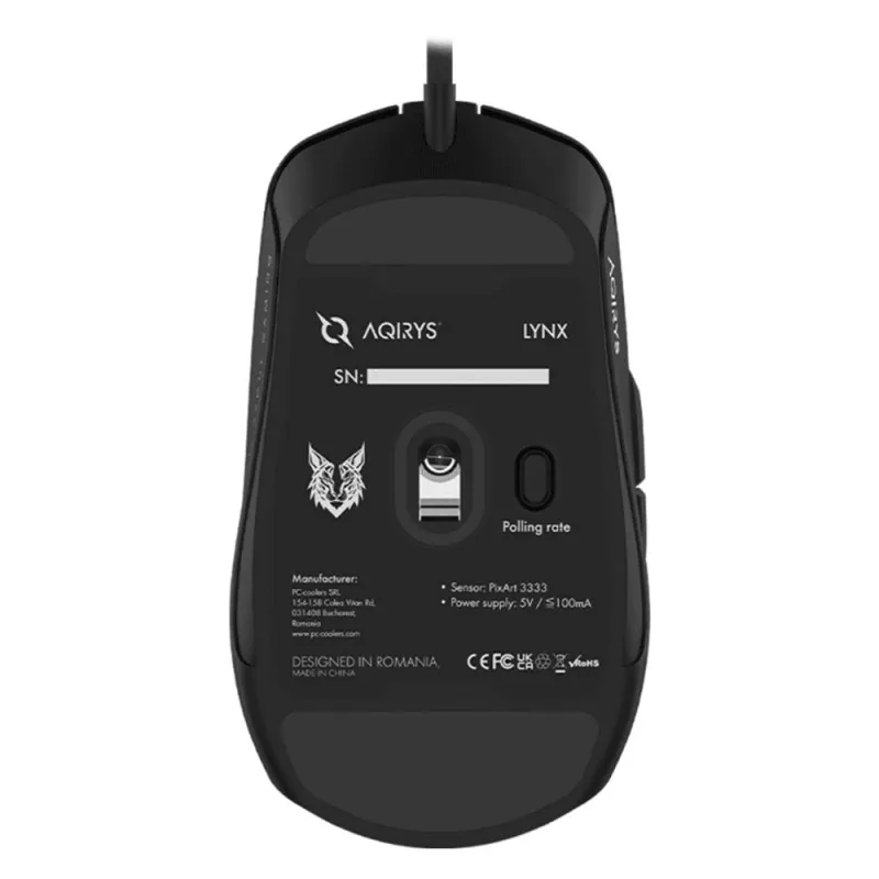 Souris Gamer Aqirys Lynx 16000 Dpi Usb 2.0 Noir 4 Souris Filaire Gamer Aqirys Lynx Noir A