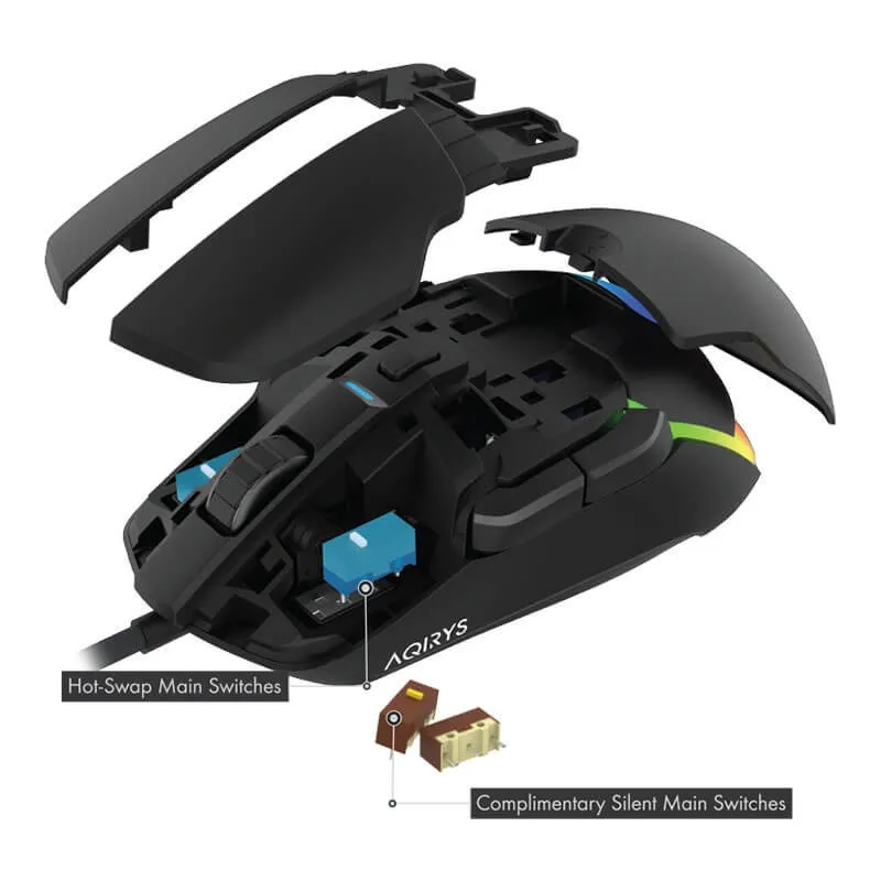 Souris Gamer Aqirys Lynx 16000 Dpi Usb 2.0 Noir 5 Souris Filaire Gamer Aqirys Lynx Noir S