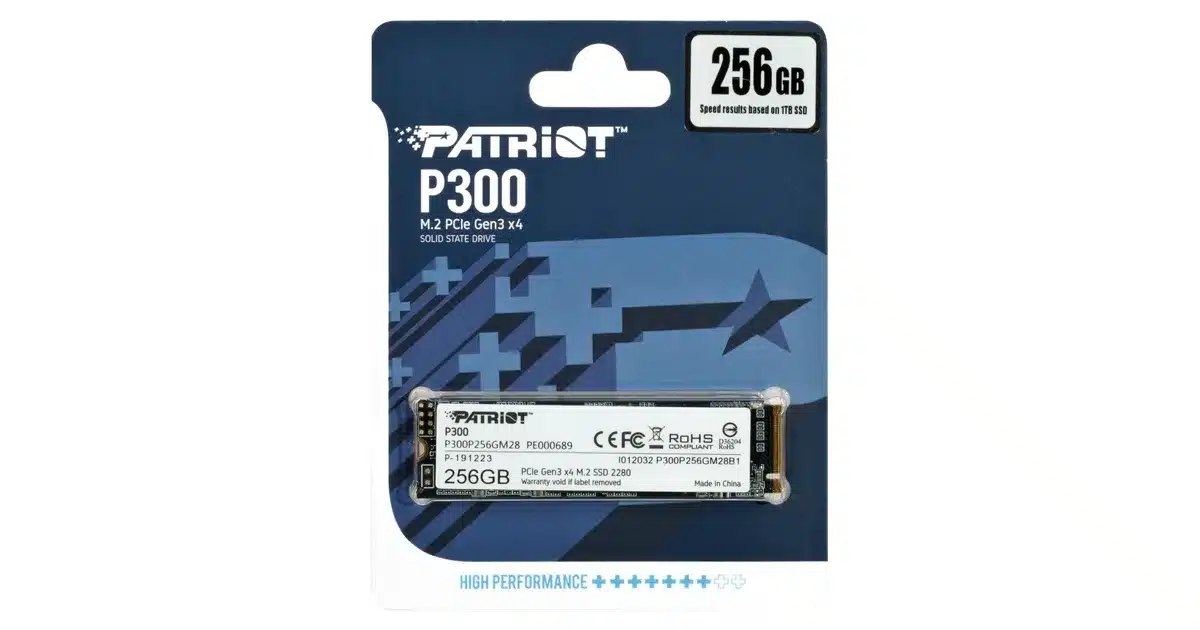 Disque Ssd Patriot P300 256Go Pcie 3.0 X4 Nvme M.2 2280 2 Disque Ssd Patriot P300 256Go Pcie