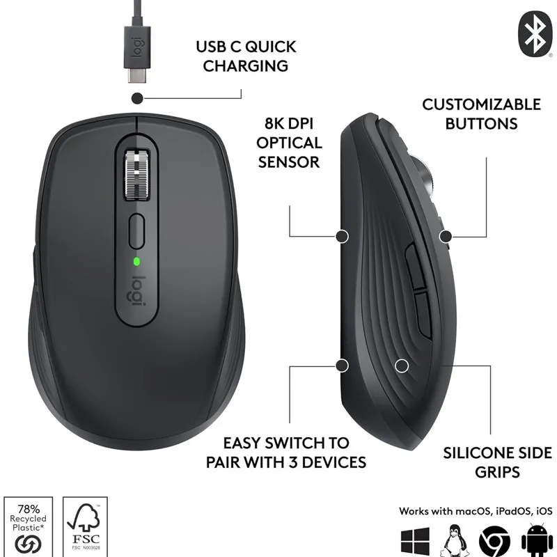 Logitech Mx Anywhere 3S Graphite Logitech Mx Anywhere 3S Graphite