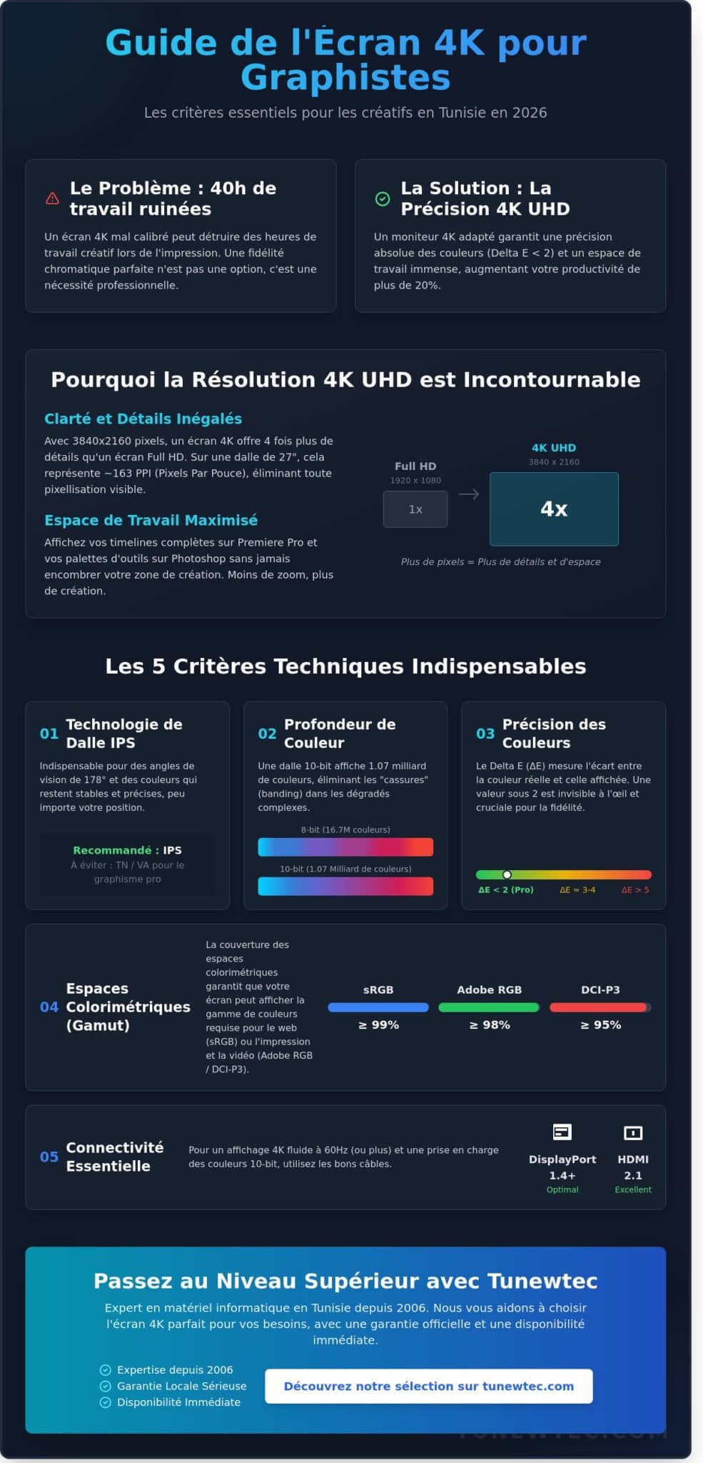 Écran Pc 4K Pour Graphisme : Guide D'Achat Et Prix En Tunisie En 2026