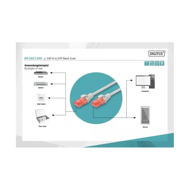 Cable Réseaux Sftp Cat6 Digitus 15M Lsoh 3 Cable Reseau Utp Cat6 Digitus Dk 1644 150 15M (2)