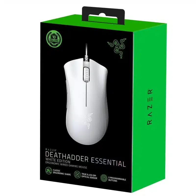 Souris Gaming Filaire Razer Deathadder Essential Blanc 4 Souris Gamer Razer Deathadder Essential Blanc (3)
