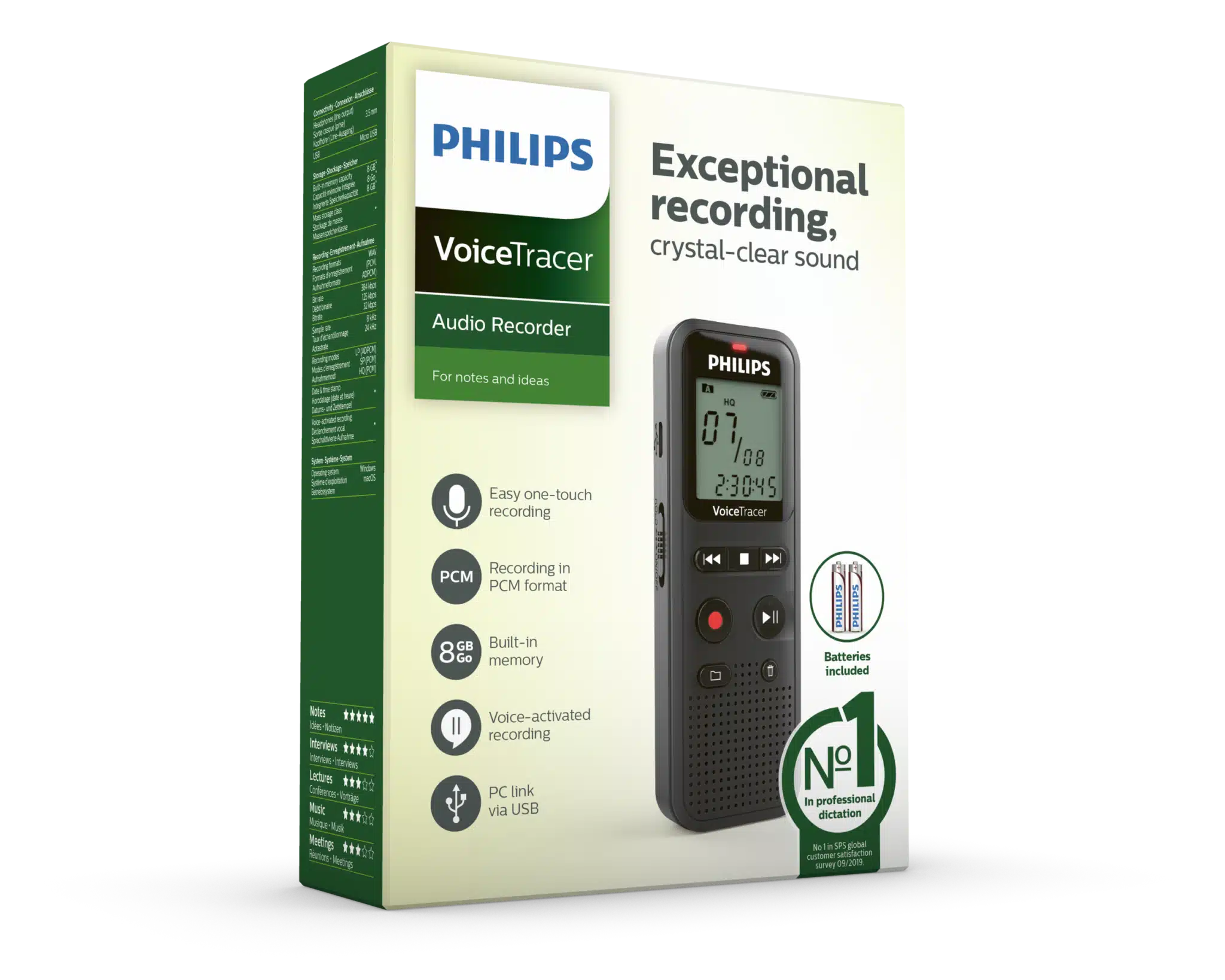 Dictaphone Philips Voicetracer 8Go Dvt1160 2 Dictaphone Philips Voicetrcer 8Go
