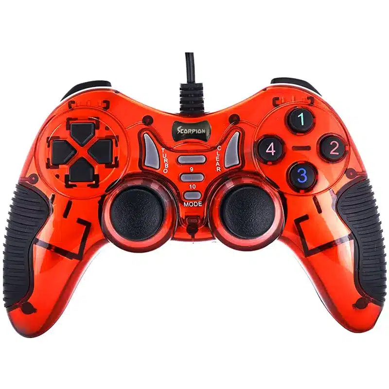 Manette Pc Filaire Scorpion Sj606 Rouge 1 Scorpion Sj606 Rouge
