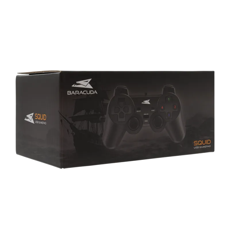 Manette Pc Baracuda Bgp-011 Filaire Usb 2.0 Noir 5 Manette De Jeux Baracuda Bgp 011 Gamepad Squid Noir (4)