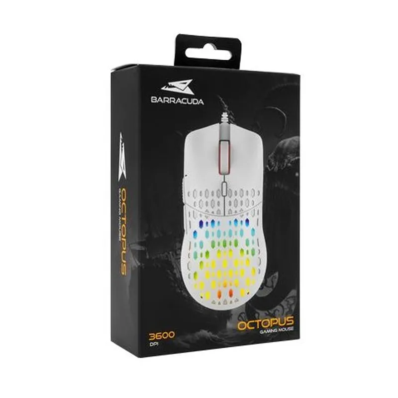 Souris Gamer Filaire Usb 2.0 Baracuda Octopus Bgm 021 Blanc 4 Souris Gamer Filaire Baracuda Octopus Bgm 021 Blanc 3